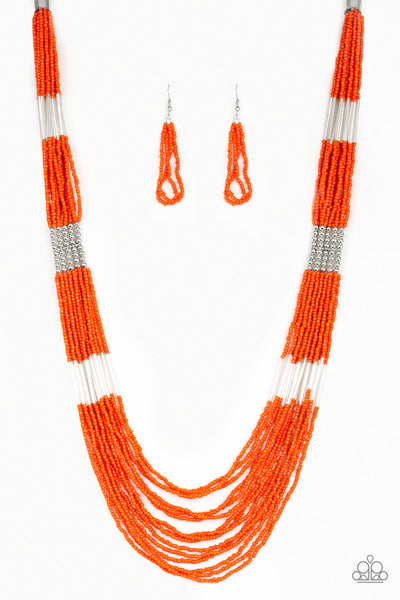 Let It BEAD Orange Necklace Set