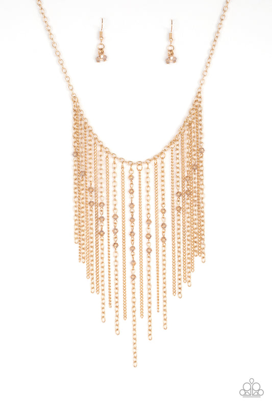 First Class Fringe Gold Necklace Set