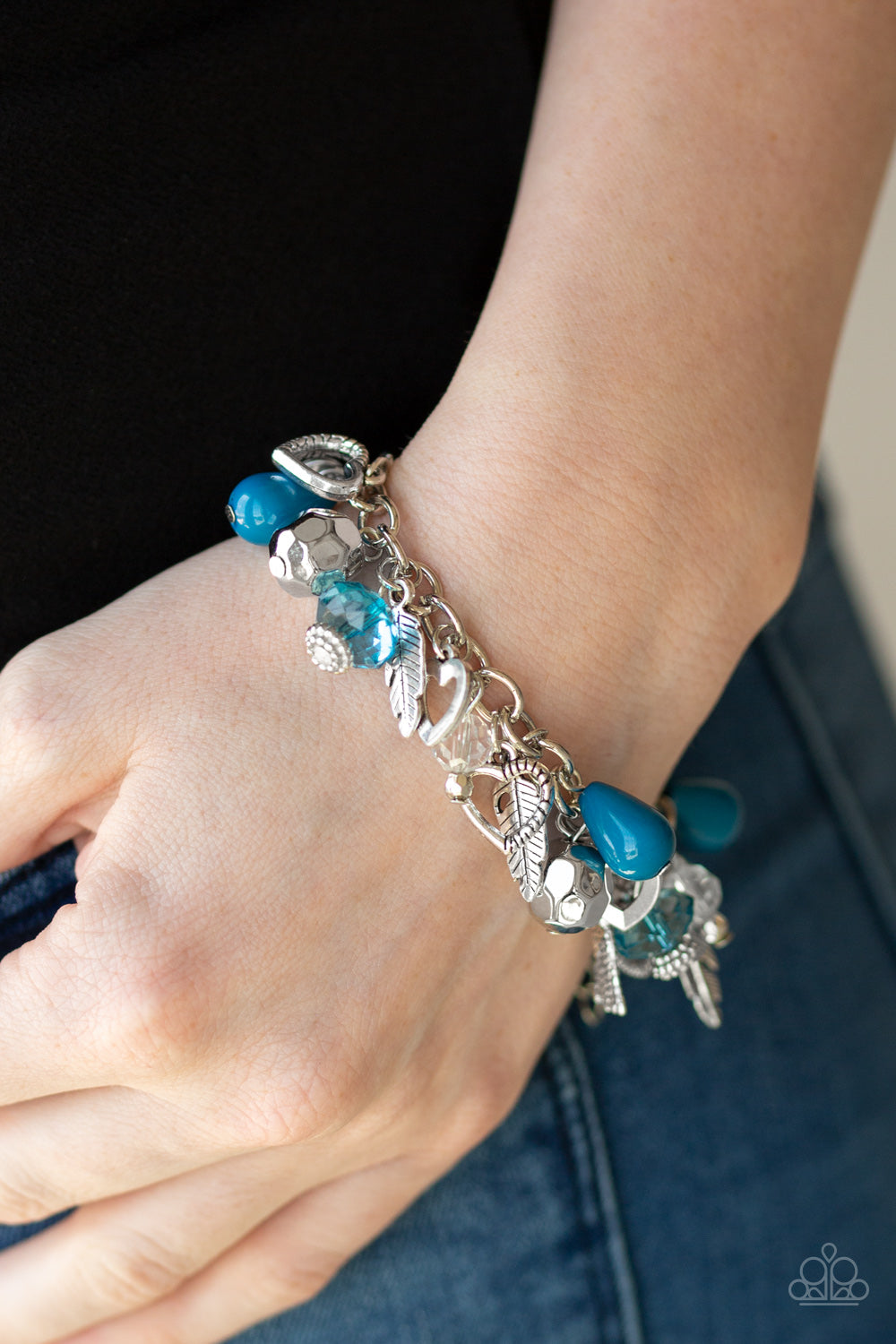 Charmingly Romantic Blue Charm Bracelet