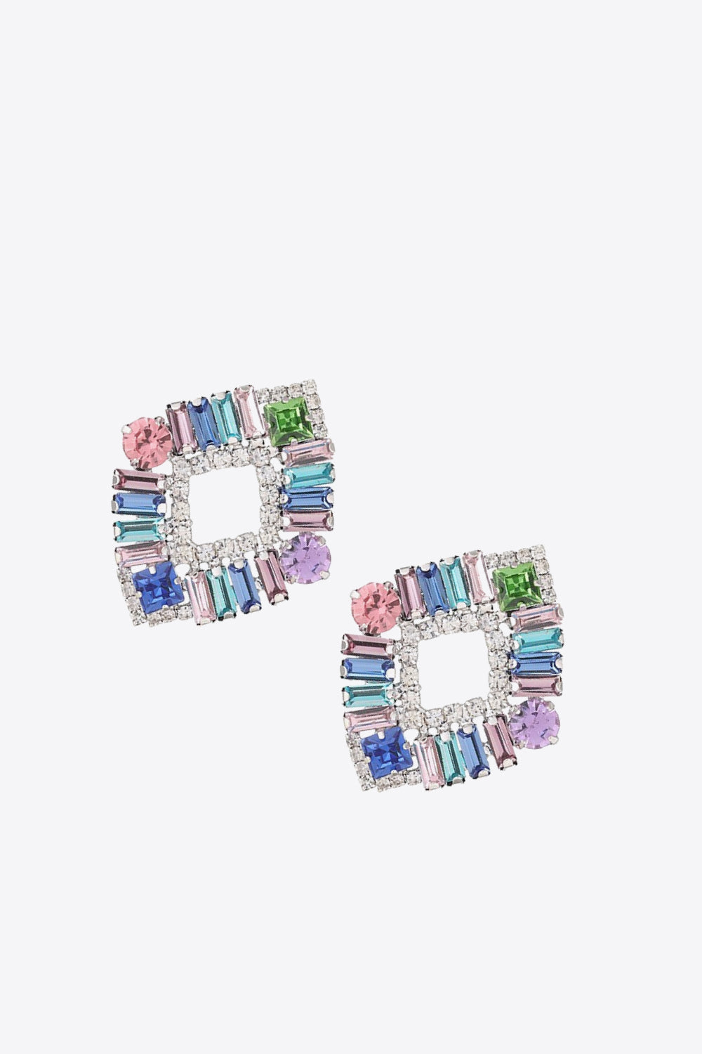Multicolored Glass Stone Earrings