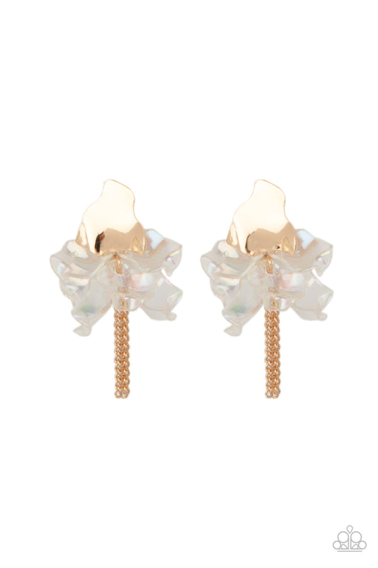 Harmonically Holographic Gold Earrings
