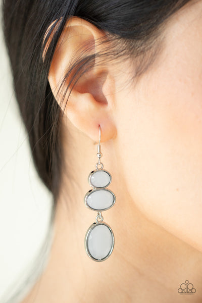 Tiers Of Tranquility White Earrings