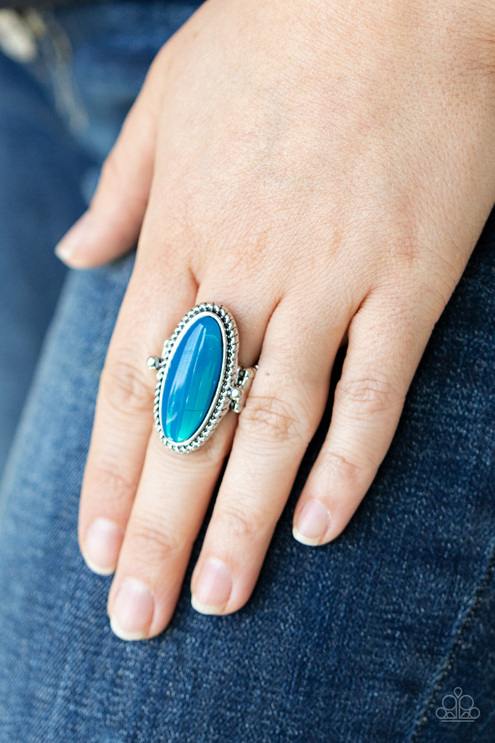 Oval Oasis Blue Rings