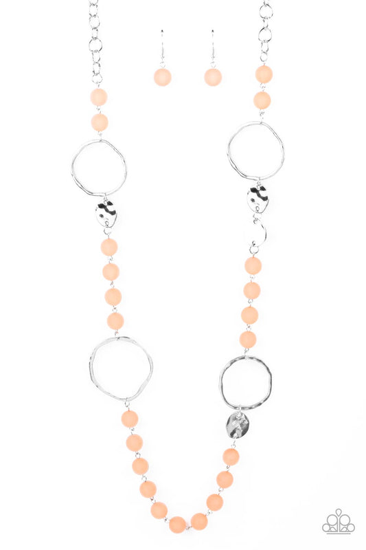 Sea Glass Wanderer Orange Necklace Set