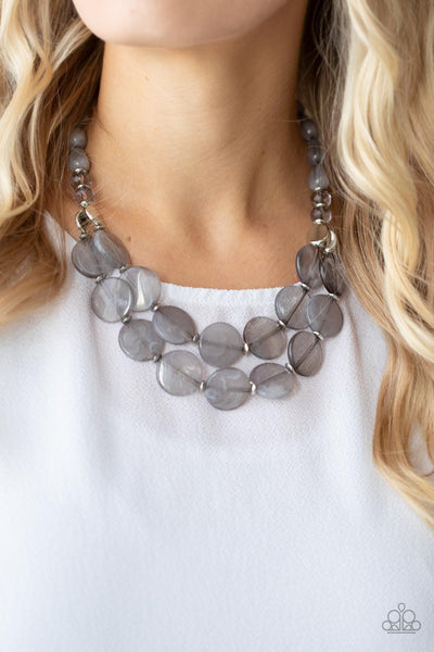 Beach Day Demure Silver Necklace Set