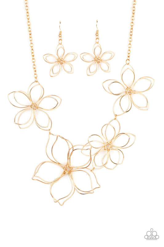 Flower Garden Fashionista Gold Necklace Set