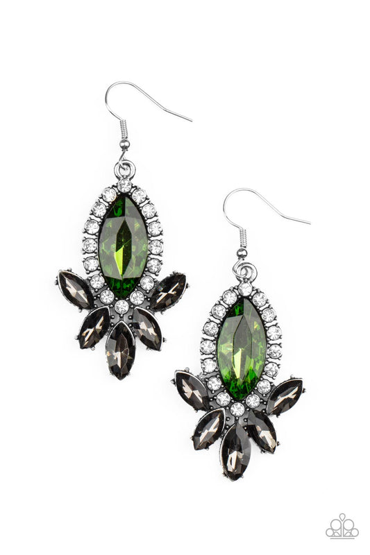 Serving Up Sparkle Green Earrings