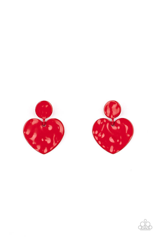 Just a Little Crush Red Earrings