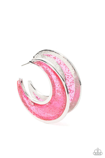 Charismatically Curvy Pink Earrings