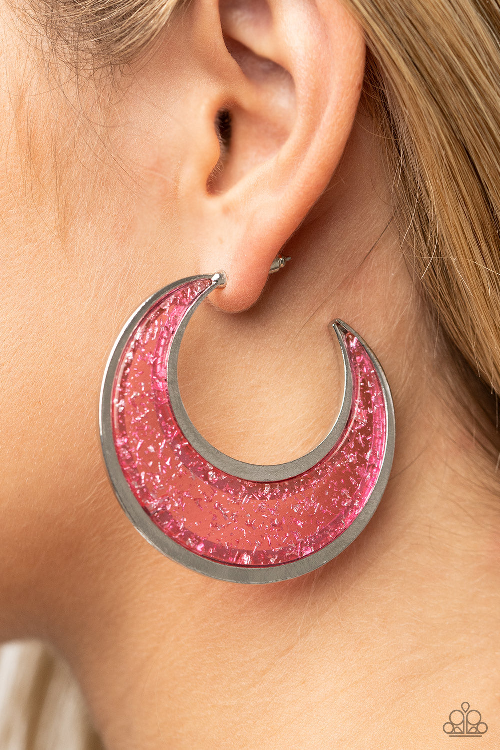 Charismatically Curvy Pink Earrings