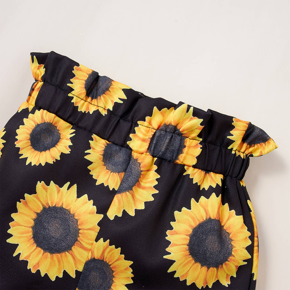 Girls Cropped Tank and Sunflower Print Shorts Set