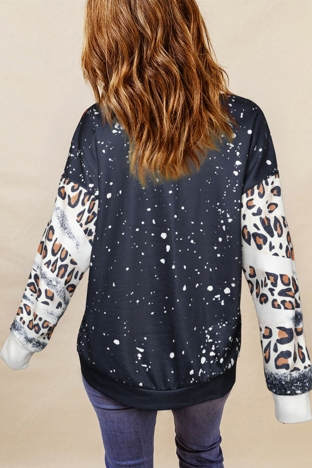 MAMA Leopard Round Neck Sweatshirt